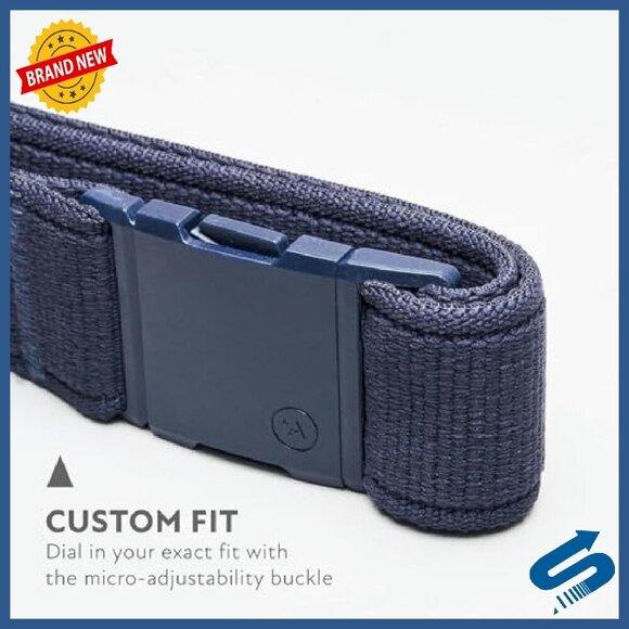 Slim Stretch Belt Metal-Free Buckle Adjustable Travel-Friendly 1.25\